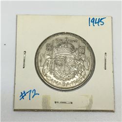 50 CENT PIECE (CANADIAN) *1945-SILVER*