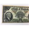 Image 2 : $5 BANK NOTE (BANK OF MONTREAL) *1935*