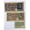 Image 1 : LOT OF 3 NAZI GERMAN BANK NOTES