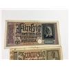 Image 2 : LOT OF 3 NAZI GERMAN BANK NOTES