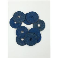 LOT OF 10 MEAT RATION TOKENS (WWII)