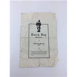 TORCH DAY PROGRAM (SASKATOON SK) *WWII 1941*