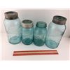 Image 1 : LOT OF BLUE ANTIQUE CANNING JARS (BALL, GEM)