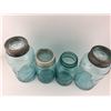 Image 3 : LOT OF BLUE ANTIQUE CANNING JARS (BALL, GEM)
