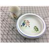 Image 1 : HAND PAINTED CHILDREN’S MUG & BOWL (WOLF CUBS)