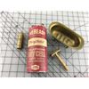 Image 1 : MISC LOT (ANTIQUE BATTERY, BRASS SOAP TUB, KASCHIE BULLET LIGHTER)