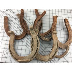 LOT OF 8 HORSESHOES (ANTIQUE)