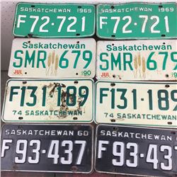 LOT OF MATCHING LICENSE PLATES (SASKATCHEWAN) *60-69-74-90*