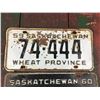 Image 2 : LOT OF 2 LICENSE PLATES (SASK. SAME NUMBER) *# 74-444 YEARS 59-60*