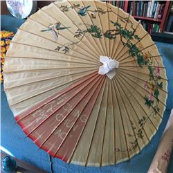 BAMBOO PAPER PARASOL UMBRELLA WITH SLEEVE (VINTAGE ADVERTISING)