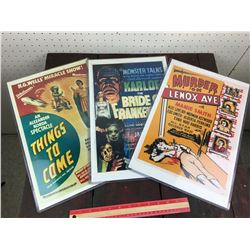 LOT OF 3 MOVIE POSTERS (REPRODUCTION)