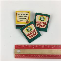 LOT OF 3  SERVICE STATION MATCH BOOKS (WHITE ROSE, SILVER PARK, SK)  *FULL*