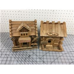 LOT OF 2 BIRD HOUSES
