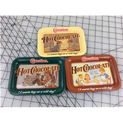 MINI ADVERTISING TRAYS (CARNATION HOT CHOCOLATE)