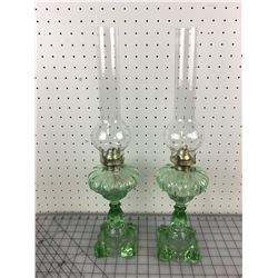 PAIR OF OIL LAMPS (MATCHING PAIR)