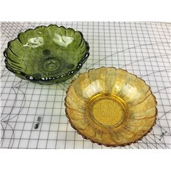 LOT OF 2 LARGE COLORED BOWLS