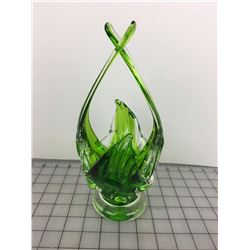 GREEN ART GLASS PIECE (10 1/2”)