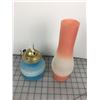 Image 4 : BLUE OIL LAMP WITH PINK CHIMNEY (GLASS)