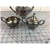Image 3 : TEA POT WITH CREAM & SUGAR (W.M.A ROGERS) *PLATED*