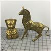 Image 1 : BRASS LOT  ( ZEBRA & TEDDY BEAR BANK) *VINTAGE*