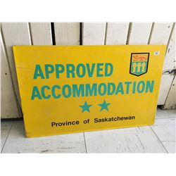 DOUBLE SIDED PROVINCE OF SASK. 2 STAR ACCOMMODATION SIGN (22” X 14”)