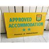 Image 1 : DOUBLE SIDED PROVINCE OF SASK. 2 STAR ACCOMMODATION SIGN (22” X 14”)