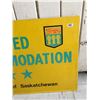 Image 2 : DOUBLE SIDED PROVINCE OF SASK. 2 STAR ACCOMMODATION SIGN (22” X 14”)