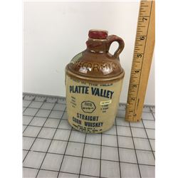 PLATTE VALLEY CHEN WHISKEY LIQUOR BOTTLE JUG (VINTAGE)