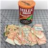 Image 1 : HILLS BROS COFFEE TIN WITH NABOB COUPONS