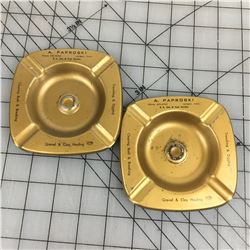 LOT OF 2 ADVERTISING ASHTRAYS (BRITISH AMERICAN SERVICE STATION) *LANIGAN, SK*