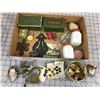 Image 1 : MISC LOT (SINGER PARTS, BUTTONS, SALT AND PEPPER, ETC…)