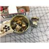 Image 7 : MISC LOT (SINGER PARTS, BUTTONS, SALT AND PEPPER, ETC…)