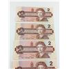 Image 2 : LOT OF 5- $2 BANK NOTES (CANADIAN) *1986*
