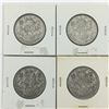 Image 1 : LOT OF 4- 50 CENT PIECES (CANADIAN) * SILVER 1950*