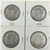 Image 1 : LOT OF 4 - 50 CENT PIECES (CANADIAN) * SILVER 1957 *