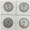 Image 2 : LOT OF 4 - 50 CENT PIECES (CANADIAN) * SILVER 1957 *