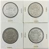 Image 1 : LOT OF 4- 50 CENT PIECES (CANADIAN) * SILVER 1958 *