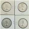 Image 2 : LOT OF 4 -50 CENT PIECES (CANADIAN)* SILVER 1963 *