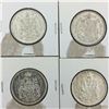 Image 1 : LOT OF 4- 50 CENT PIECES (CANADIAN)* SILVER 1965  *
