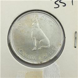 50 CENT PIECE (CANADIAN)* SILVER 1967*