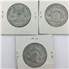 Image 2 : LOT OF  50 CENT PIECES (USA 1952-53-54) * SILVER*