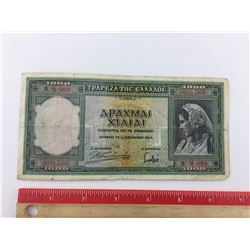 1939 GREEK BANK NOTE (1,000 DRACHMA)