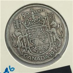 1942 CNDN 50 CENT PC * SILVER *