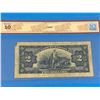 Image 2 : 1935 BANK OF CANADA $2 BANK NOTE (GRADED VG-10)