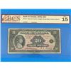 Image 1 : 1935 BANK OF CANADA $20 BANK NOTE (GRADED VG-15)