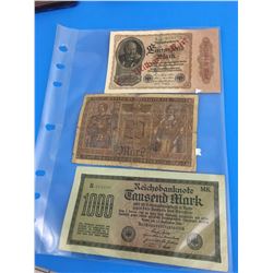 GERMAN BANK NOTES (LOT OF 3)
