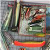 Image 3 : LOT OF FISHING LURES ETC. * SOME VINTAGE * & MOUNTIE TIN