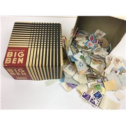 BIG BEN CLOCK BOX (VINTAGE) *FULL OF POSTAGE STAMPS*