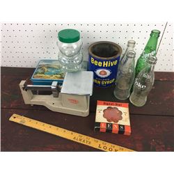 MISC LOT (BOTTLE SCALE JAR)