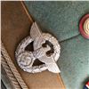 Image 7 : OFFICERS CAP W/BADGES & RIBBON BAR PIN (WWII NAZI GERMAN)